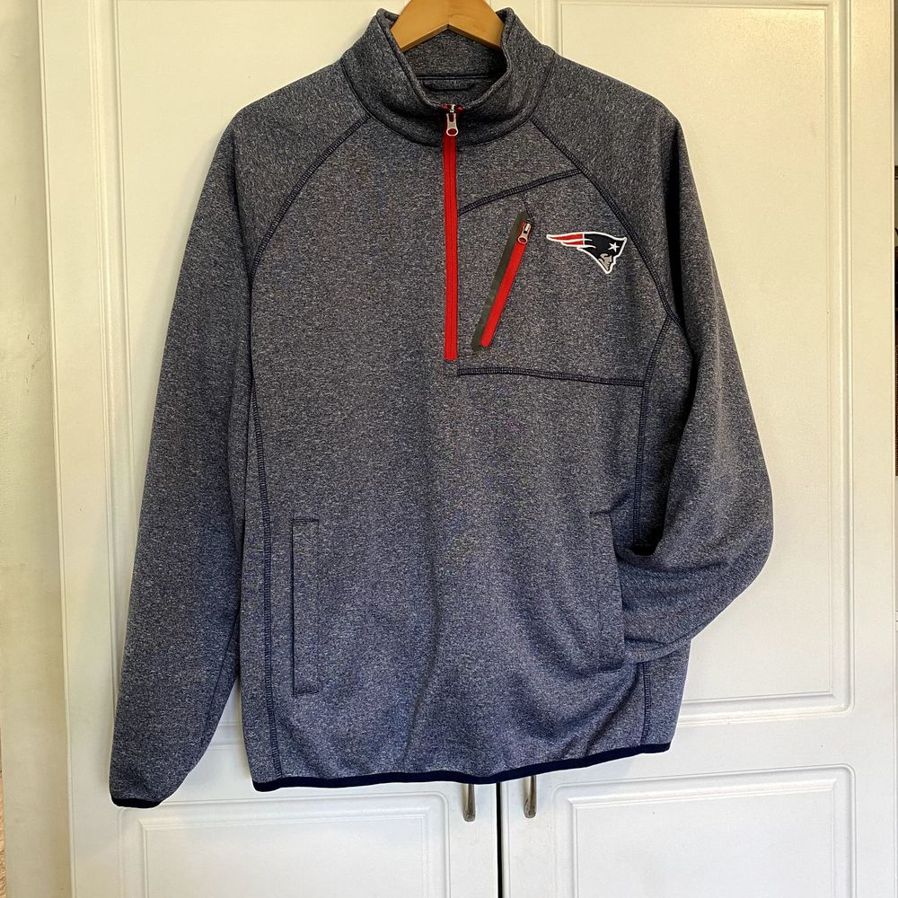 NFL Team Apparel New England Patriots Pullover 1/4 Zip Jacket Size Medium